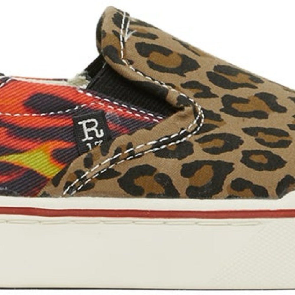R13 Leopard & Flame Slip-On Sneakers — Distressed Luxe Streetwear Icon - Picture 3 of 10